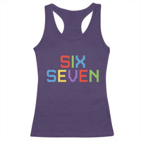 Six Seven Meme Pixel 67 Gen Alpha Meme Racerback Tank Top - Wonder Print Shop