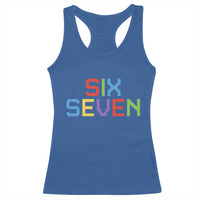 Six Seven Meme Pixel 67 Gen Alpha Meme Racerback Tank Top - Wonder Print Shop