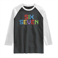 Six Seven Meme Pixel 67 Gen Alpha Meme Raglan Shirt - Wonder Print Shop