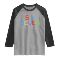 Six Seven Meme Pixel 67 Gen Alpha Meme Raglan Shirt - Wonder Print Shop