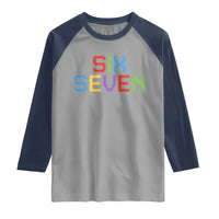 Six Seven Meme Pixel 67 Gen Alpha Meme Raglan Shirt - Wonder Print Shop