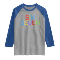 Six Seven Meme Pixel 67 Gen Alpha Meme Raglan Shirt - Wonder Print Shop