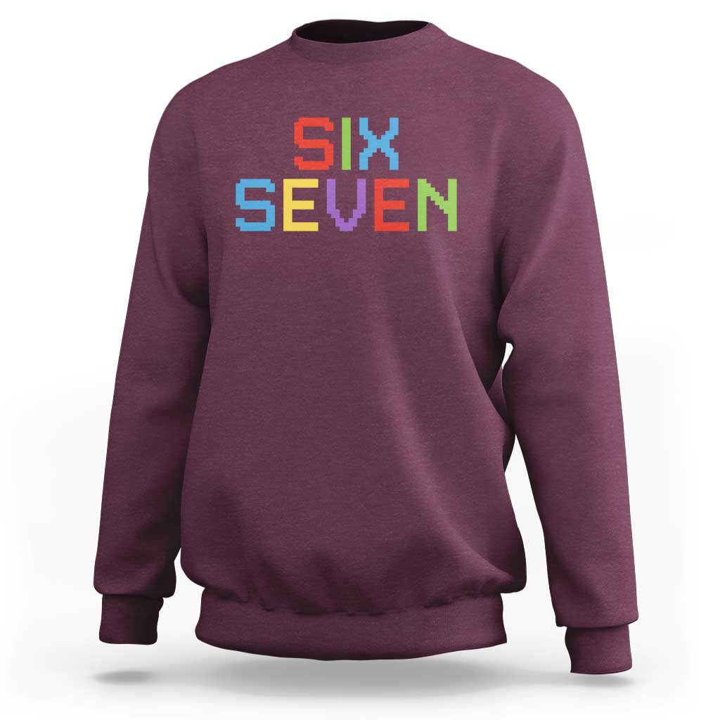 Six Seven Meme Pixel 67 Gen Alpha Meme Sweatshirt - Wonder Print Shop
