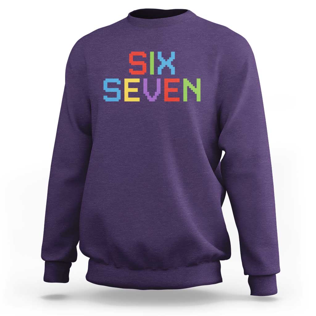 Six Seven Meme Pixel 67 Gen Alpha Meme Sweatshirt - Wonder Print Shop