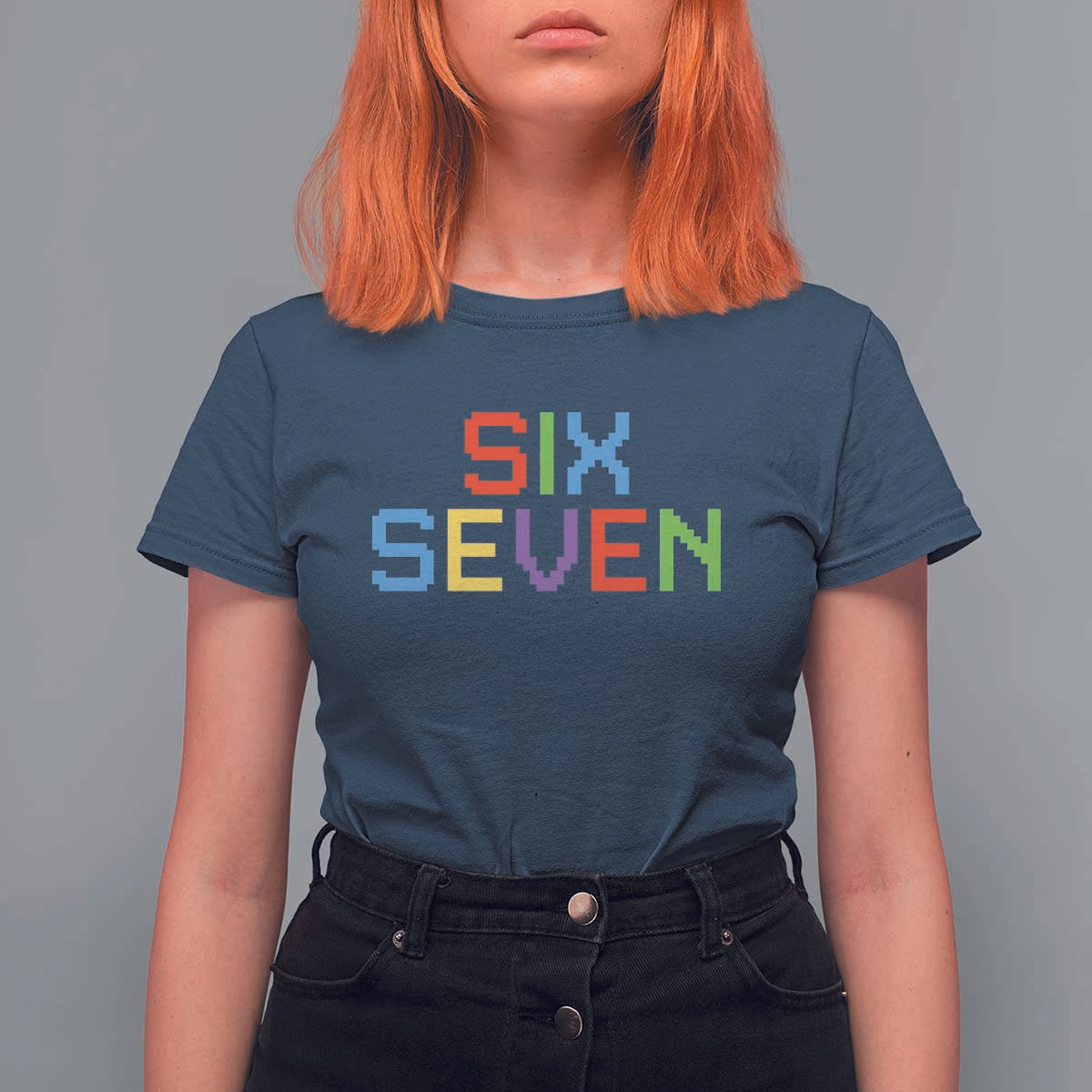 Six Seven Meme Pixel 67 Gen Alpha Meme T Shirt For Women - Wonder Print Shop