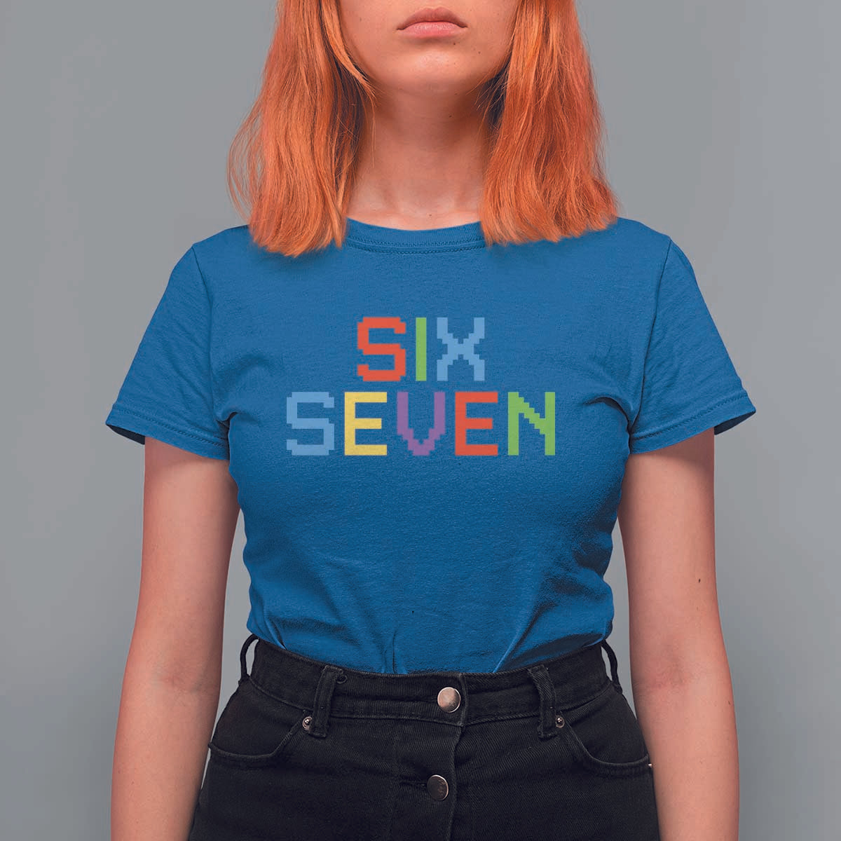 Six Seven Meme Pixel 67 Gen Alpha Meme T Shirt For Women - Wonder Print Shop
