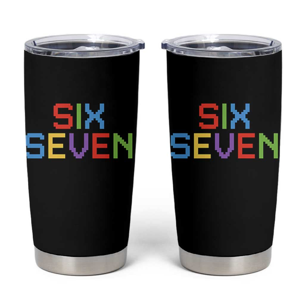 Six Seven Meme Pixel 67 Gen Alpha Meme Tumbler Cup - Wonder Print Shop