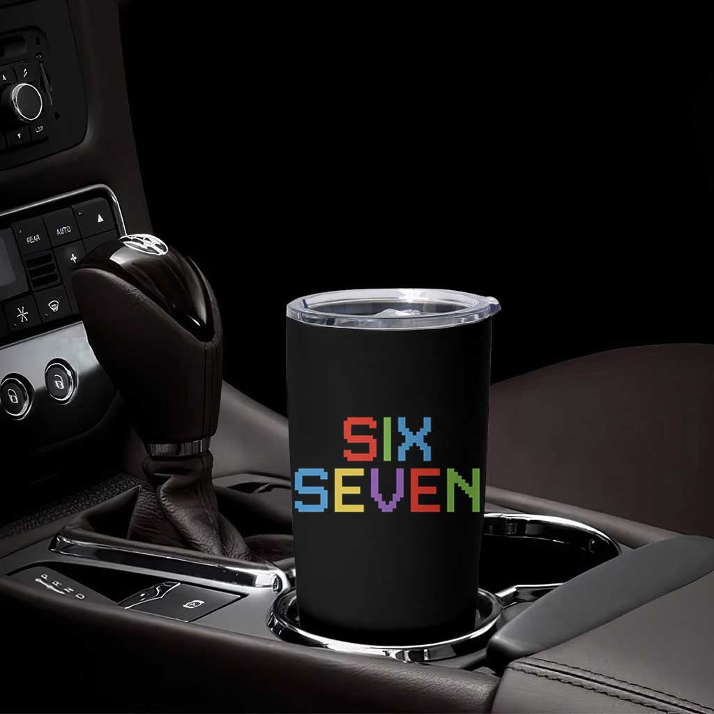 Six Seven Meme Pixel 67 Gen Alpha Meme Tumbler Cup - Wonder Print Shop