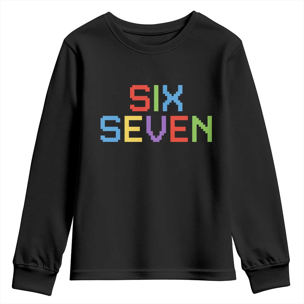 Six Seven Meme Pixel 67 Gen Alpha Meme Youth Sweatshirt - Wonder Print Shop
