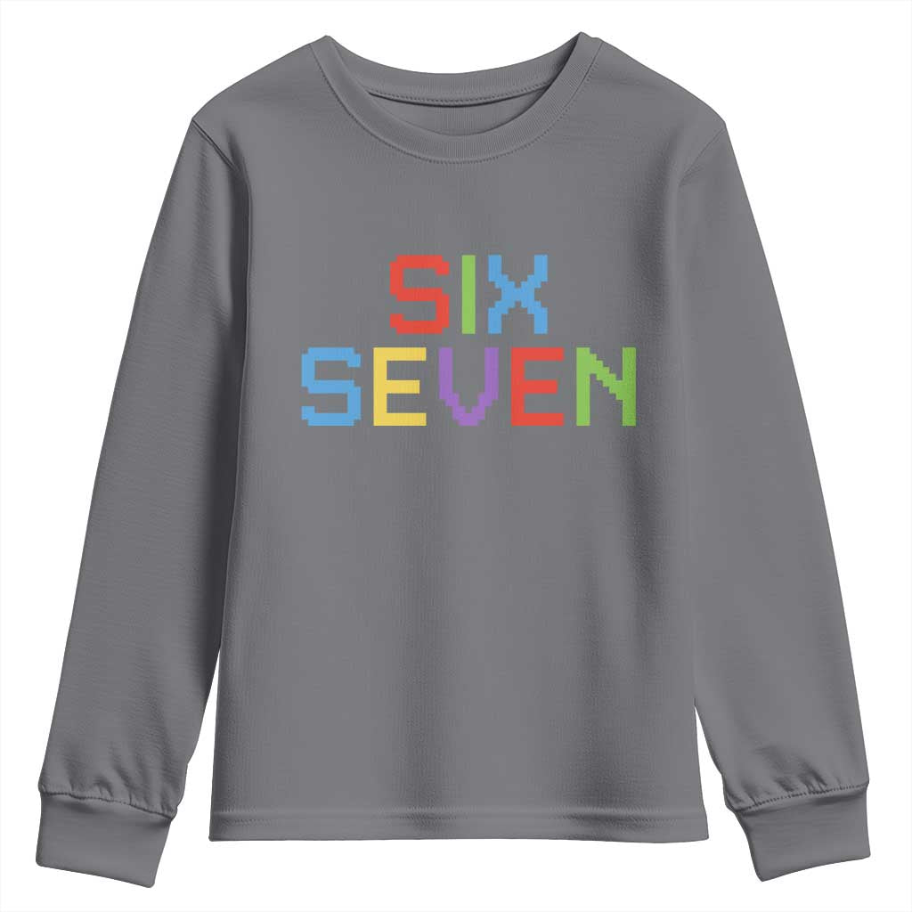 Six Seven Meme Pixel 67 Gen Alpha Meme Youth Sweatshirt - Wonder Print Shop