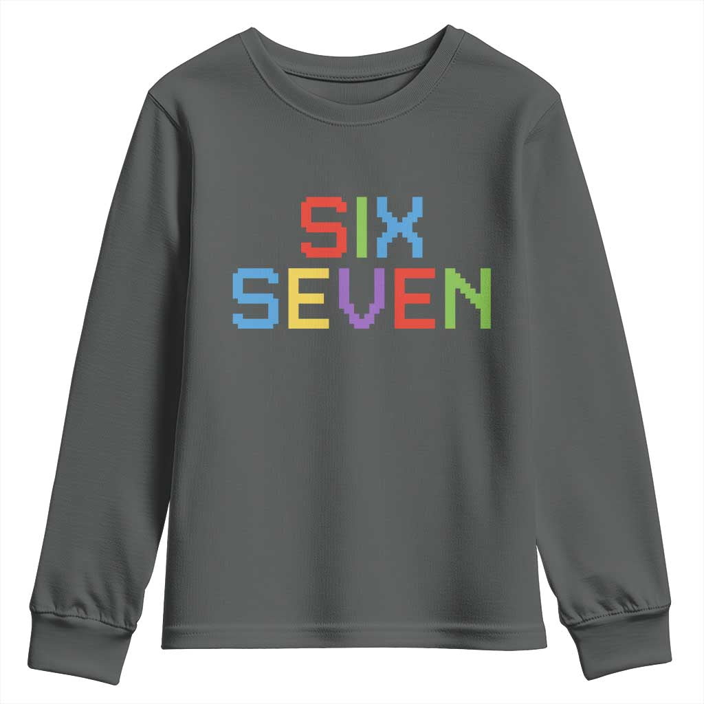 Six Seven Meme Pixel 67 Gen Alpha Meme Youth Sweatshirt - Wonder Print Shop
