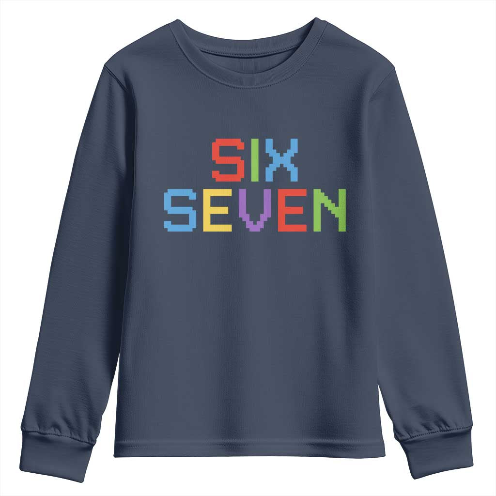 Six Seven Meme Pixel 67 Gen Alpha Meme Youth Sweatshirt - Wonder Print Shop