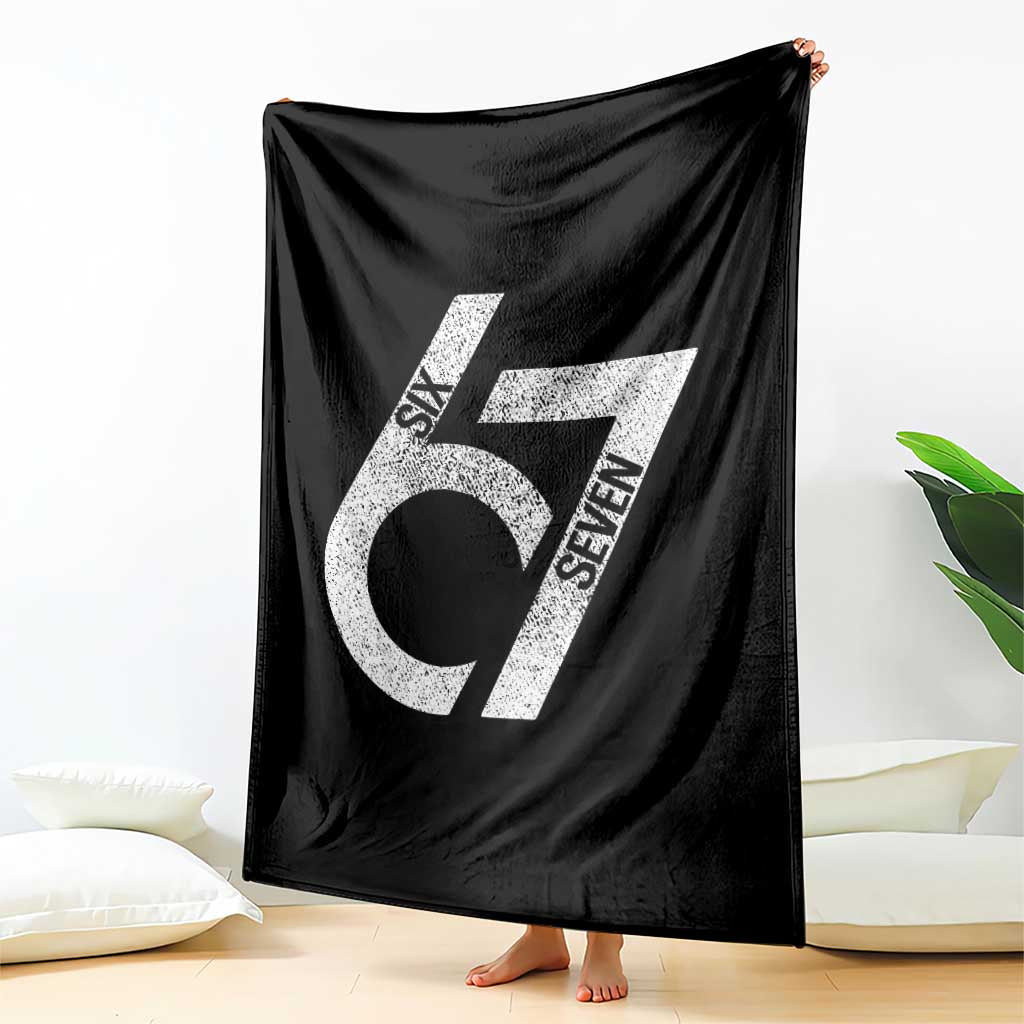 Funny Six Seven 67 Meme Gen Alpha Slang Throw Blanket - Wonder Print Shop
