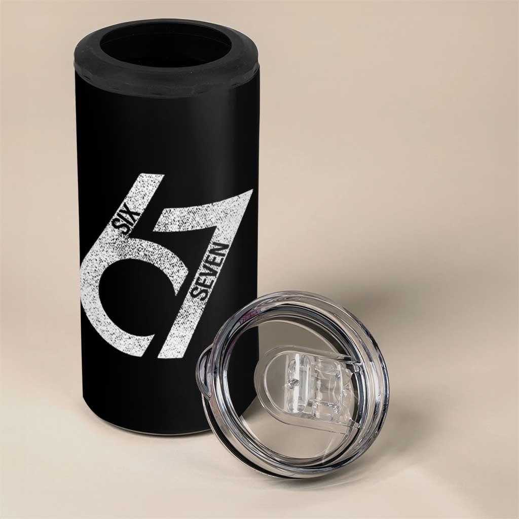 Funny Six Seven 67 Meme Gen Alpha Slang 4 in 1 Can Cooler Tumbler - Wonder Print Shop