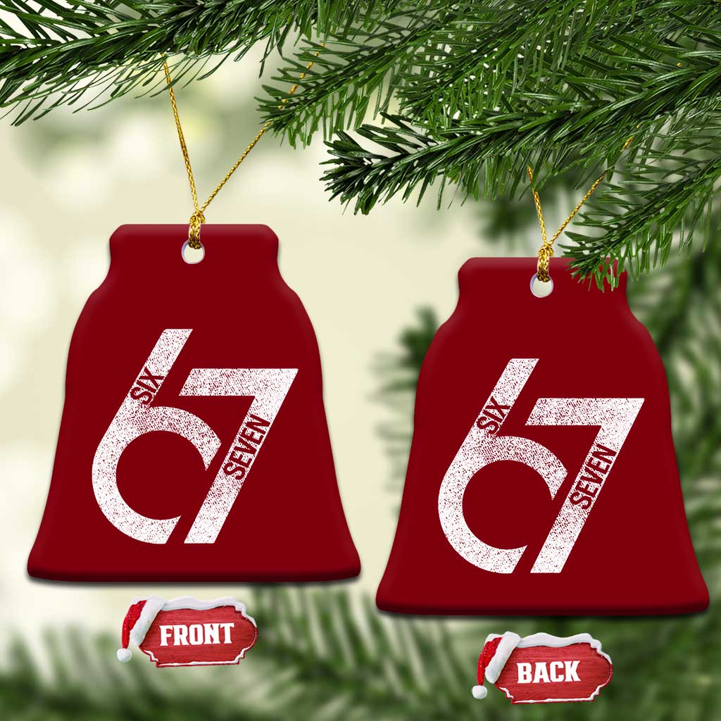 Funny Six Seven 67 Meme Gen Alpha Slang Ceramic Ornament - Wonder Print Shop