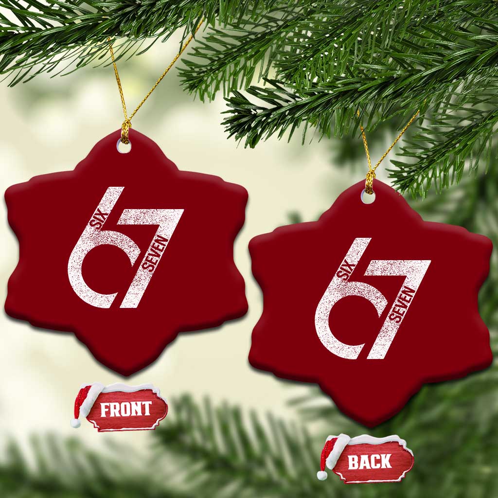 Funny Six Seven 67 Meme Gen Alpha Slang Ceramic Ornament - Wonder Print Shop