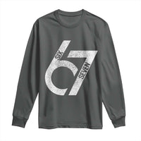 Funny Six Seven 67 Meme Gen Alpha Slang Long Sleeve Shirt - Wonder Print Shop