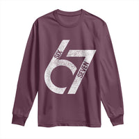 Funny Six Seven 67 Meme Gen Alpha Slang Long Sleeve Shirt - Wonder Print Shop