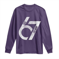 Funny Six Seven 67 Meme Gen Alpha Slang Long Sleeve Shirt - Wonder Print Shop