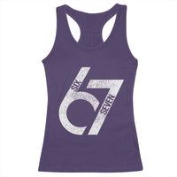 Funny Six Seven 67 Meme Gen Alpha Slang Racerback Tank Top - Wonder Print Shop