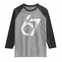 Funny Six Seven 67 Meme Gen Alpha Slang Raglan Shirt - Wonder Print Shop