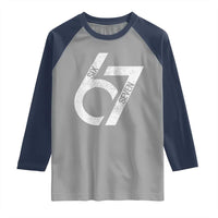 Funny Six Seven 67 Meme Gen Alpha Slang Raglan Shirt - Wonder Print Shop