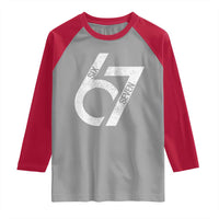 Funny Six Seven 67 Meme Gen Alpha Slang Raglan Shirt - Wonder Print Shop