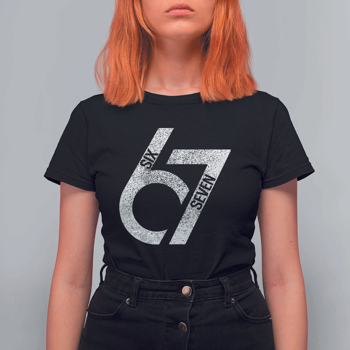 Funny Six Seven 67 Meme Gen Alpha Slang T Shirt For Women - Wonder Print Shop