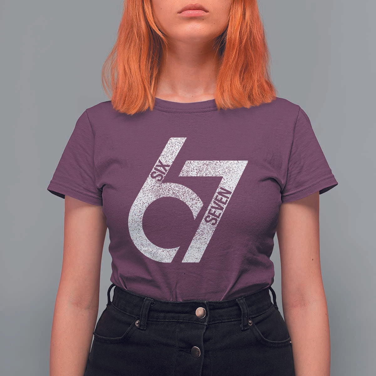 Funny Six Seven 67 Meme Gen Alpha Slang T Shirt For Women - Wonder Print Shop