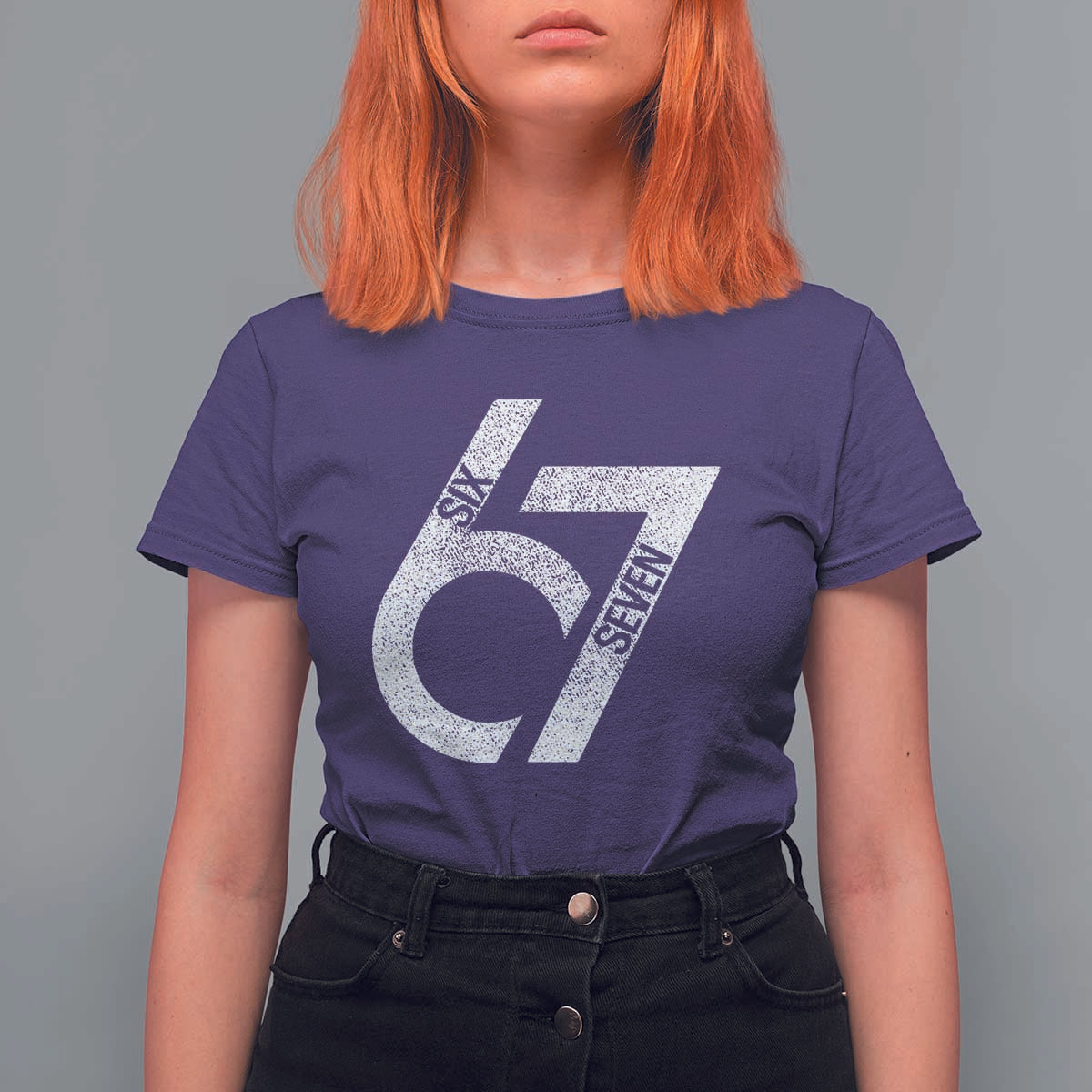 Funny Six Seven 67 Meme Gen Alpha Slang T Shirt For Women - Wonder Print Shop