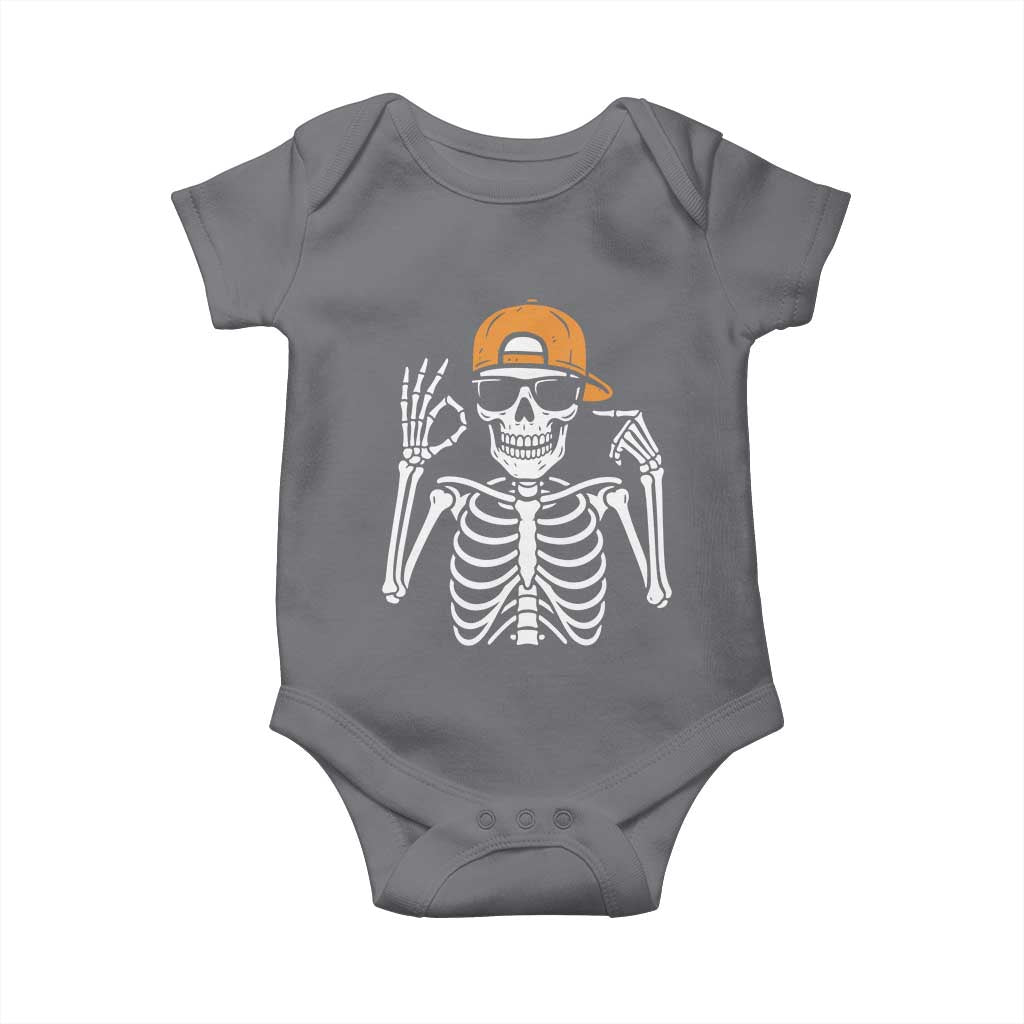 Funny Six Seven 67 Skeleton Gen Alpha Halloween Meme Baby Onesie - Wonder Print Shop