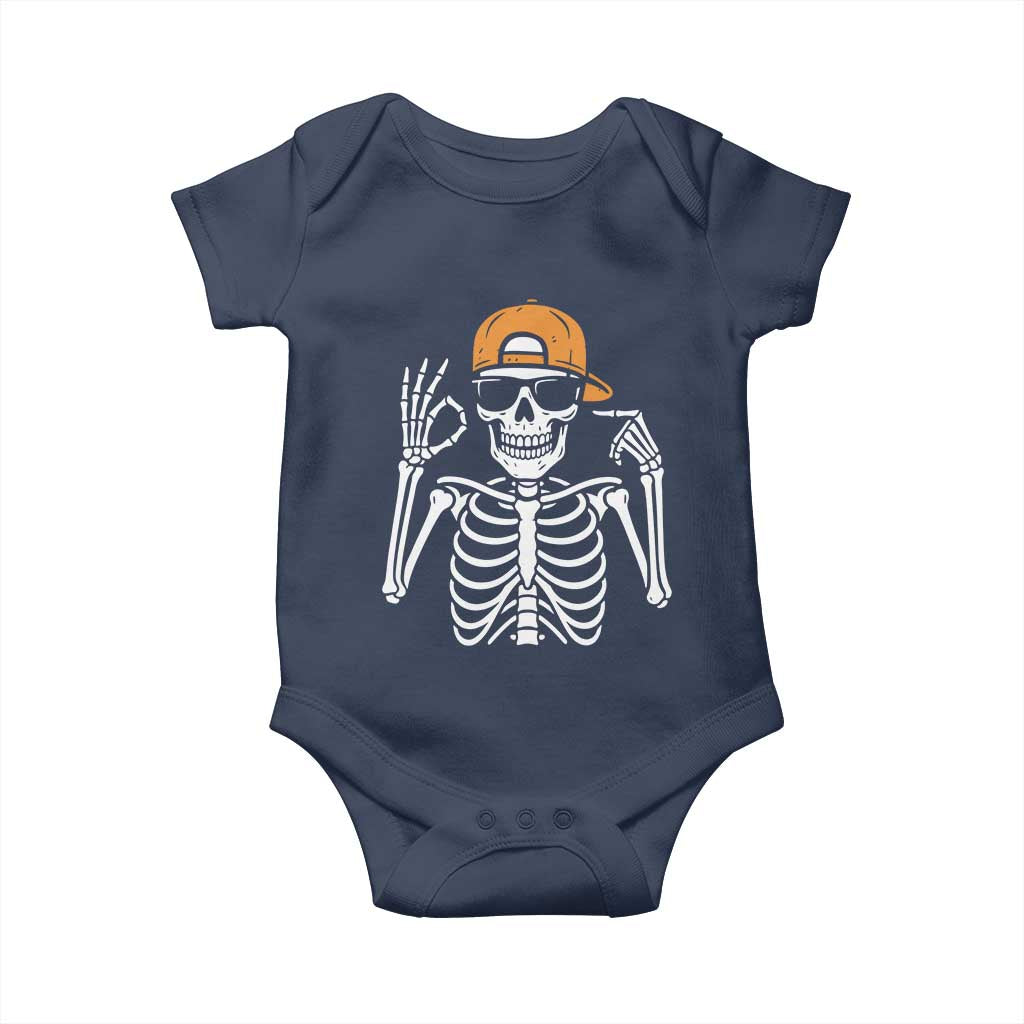 Funny Six Seven 67 Skeleton Gen Alpha Halloween Meme Baby Onesie - Wonder Print Shop