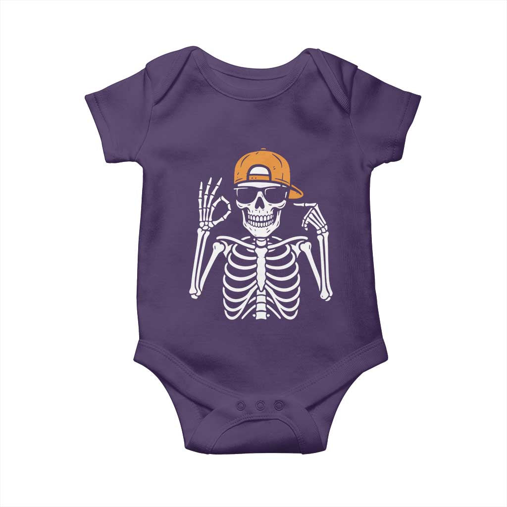Funny Six Seven 67 Skeleton Gen Alpha Halloween Meme Baby Onesie - Wonder Print Shop