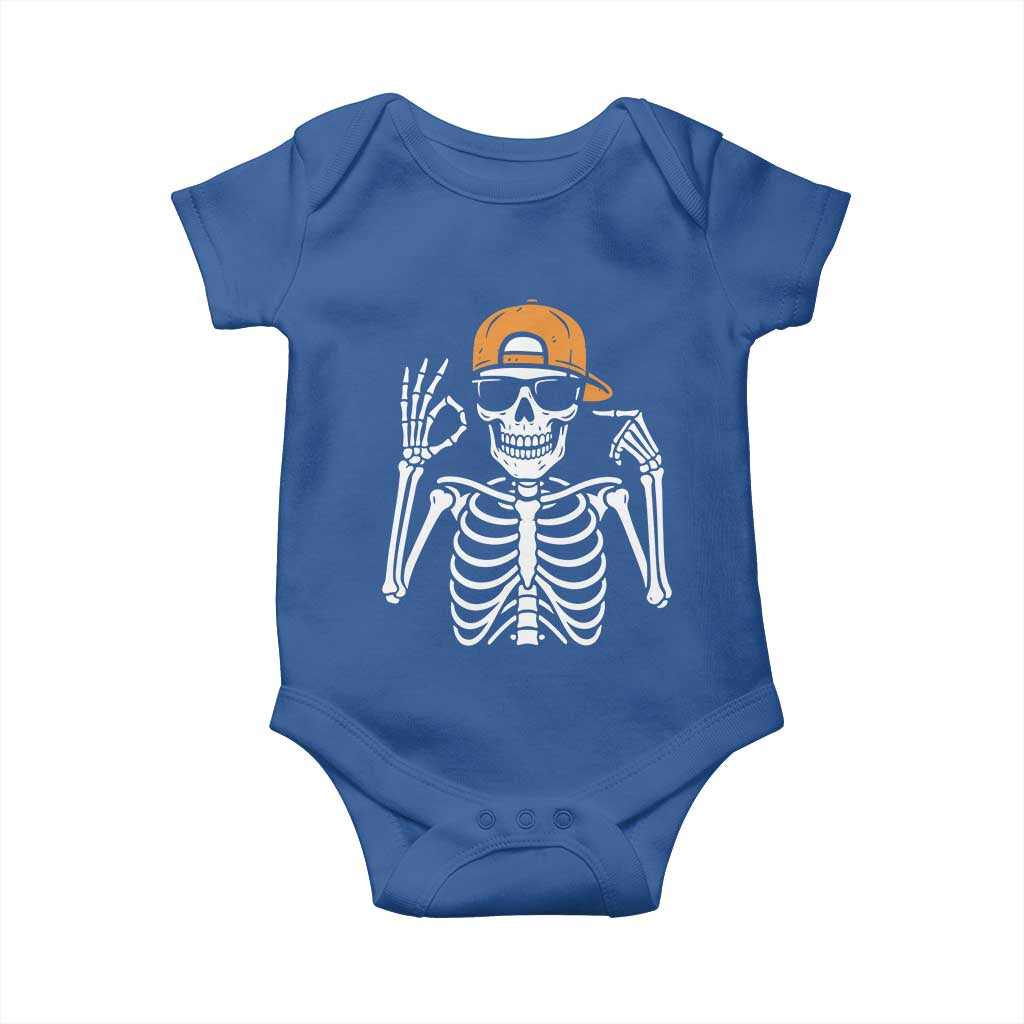 Funny Six Seven 67 Skeleton Gen Alpha Halloween Meme Baby Onesie - Wonder Print Shop