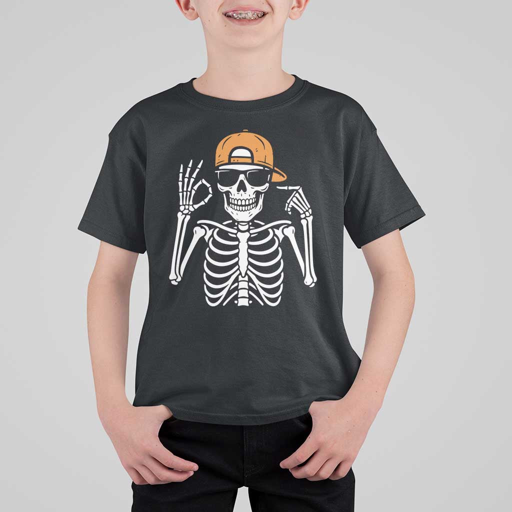 Funny Six Seven 67 Skeleton Gen Alpha Halloween Meme T Shirt For Kid - Wonder Print Shop
