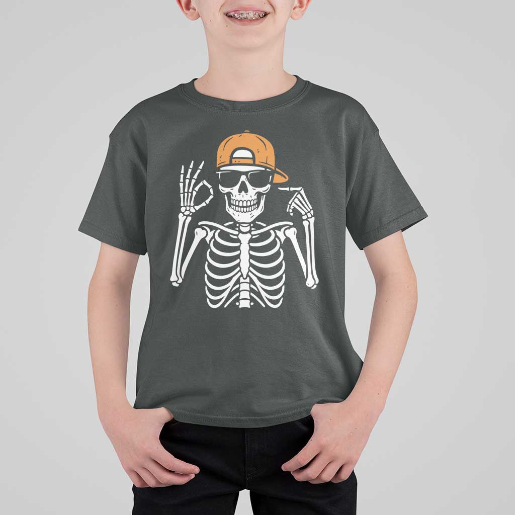 Funny Six Seven 67 Skeleton Gen Alpha Halloween Meme T Shirt For Kid - Wonder Print Shop