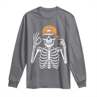 Funny Six Seven 67 Skeleton Gen Alpha Halloween Meme Long Sleeve Shirt - Wonder Print Shop