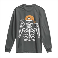 Funny Six Seven 67 Skeleton Gen Alpha Halloween Meme Long Sleeve Shirt - Wonder Print Shop