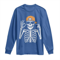 Funny Six Seven 67 Skeleton Gen Alpha Halloween Meme Long Sleeve Shirt - Wonder Print Shop