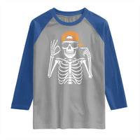 Funny Six Seven 67 Skeleton Gen Alpha Halloween Meme Raglan Shirt - Wonder Print Shop