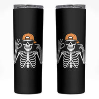 Funny Six Seven 67 Skeleton Gen Alpha Halloween Meme Skinny Tumbler - Wonder Print Shop
