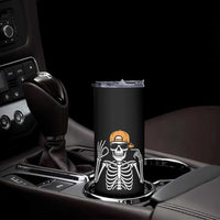 Funny Six Seven 67 Skeleton Gen Alpha Halloween Meme Skinny Tumbler - Wonder Print Shop