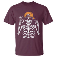 Funny Six Seven 67 Skeleton Gen Alpha Halloween Meme T Shirt - Wonder Print Shop