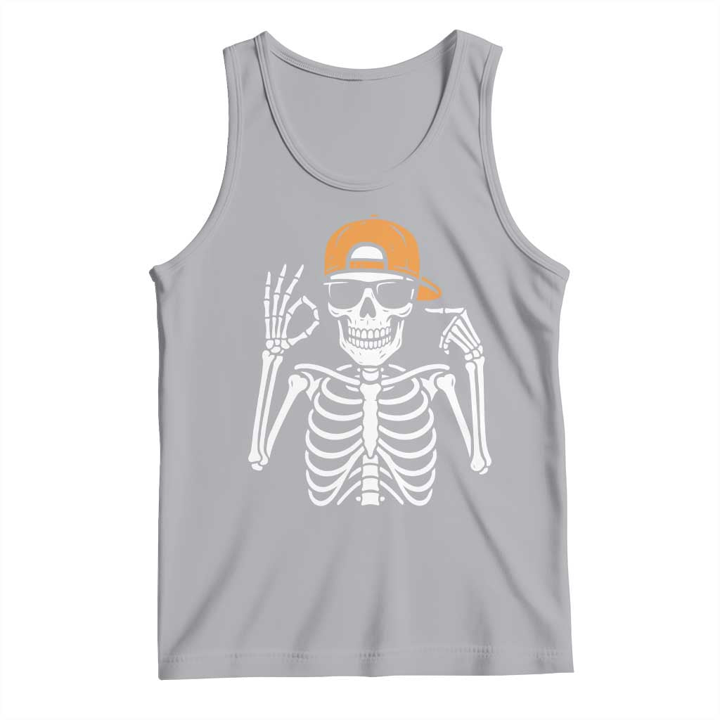 Funny Six Seven 67 Skeleton Gen Alpha Halloween Meme Tank Top - Wonder Print Shop