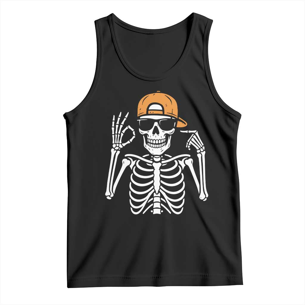 Funny Six Seven 67 Skeleton Gen Alpha Halloween Meme Tank Top - Wonder Print Shop