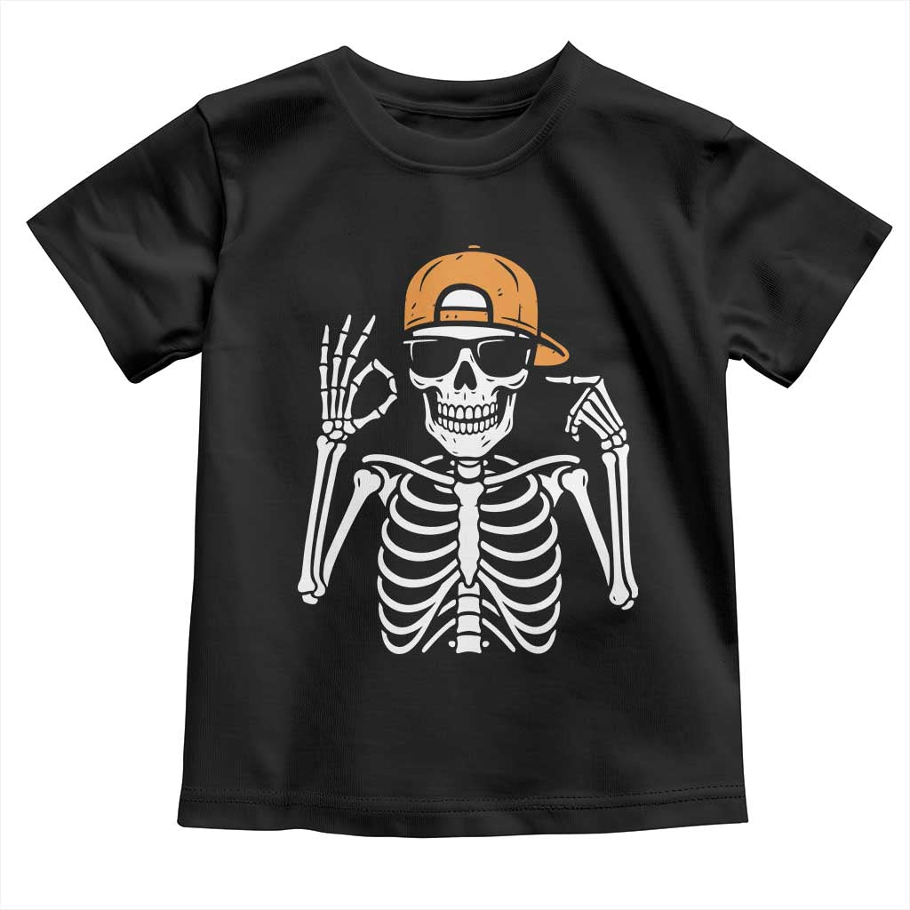 Funny Six Seven 67 Skeleton Gen Alpha Halloween Meme Toddler T Shirt - Wonder Print Shop