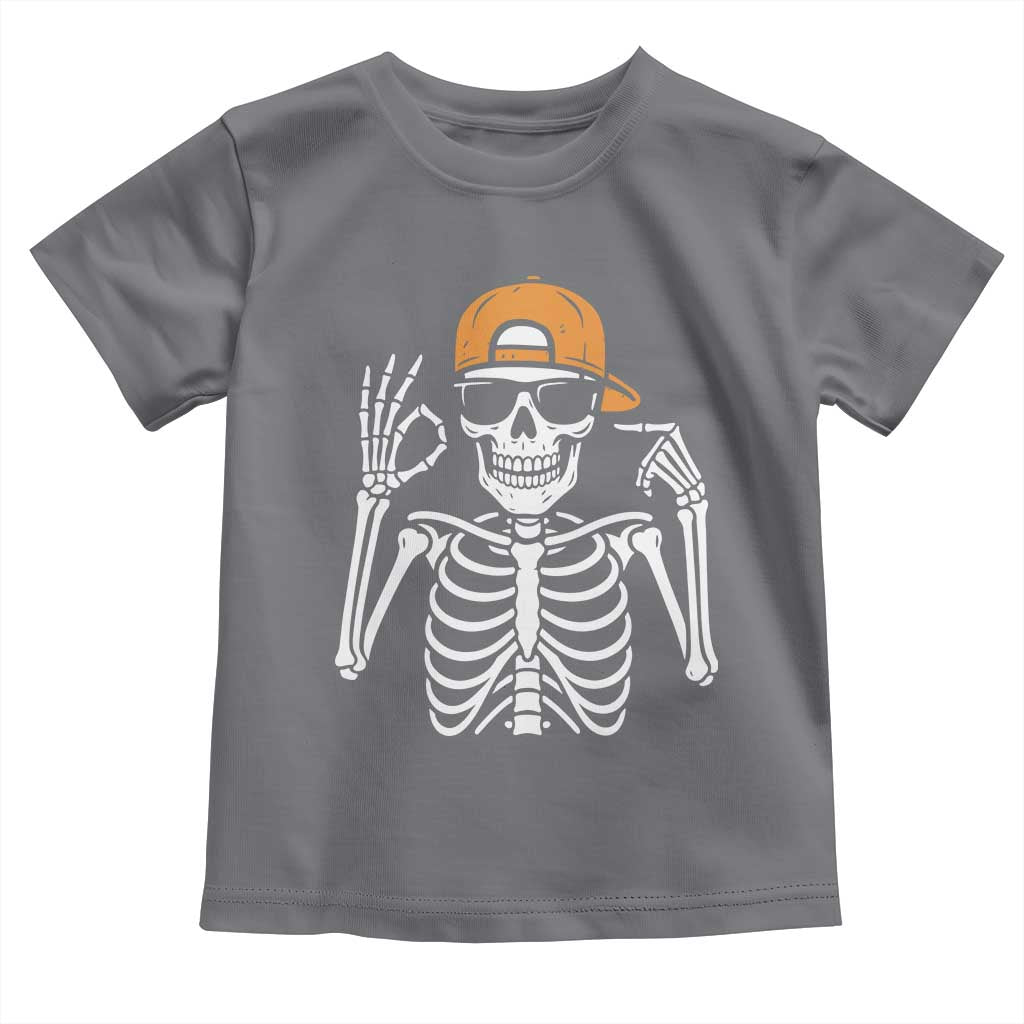 Funny Six Seven 67 Skeleton Gen Alpha Halloween Meme Toddler T Shirt - Wonder Print Shop