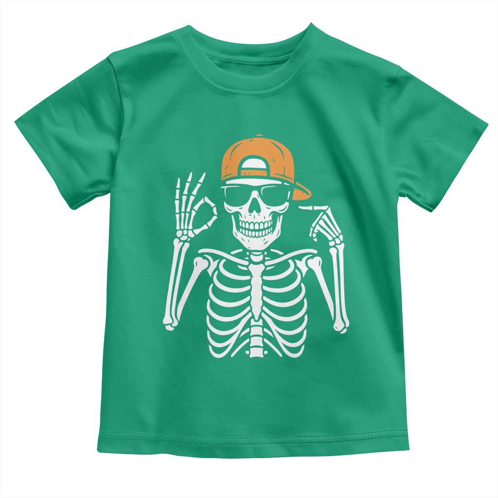 Funny Six Seven 67 Skeleton Gen Alpha Halloween Meme Toddler T Shirt - Wonder Print Shop