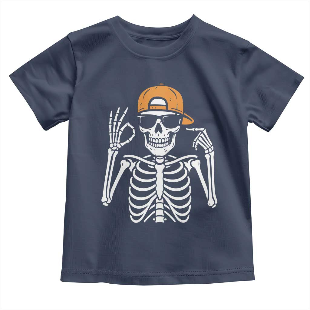 Funny Six Seven 67 Skeleton Gen Alpha Halloween Meme Toddler T Shirt - Wonder Print Shop