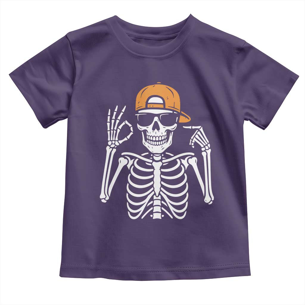 Funny Six Seven 67 Skeleton Gen Alpha Halloween Meme Toddler T Shirt - Wonder Print Shop